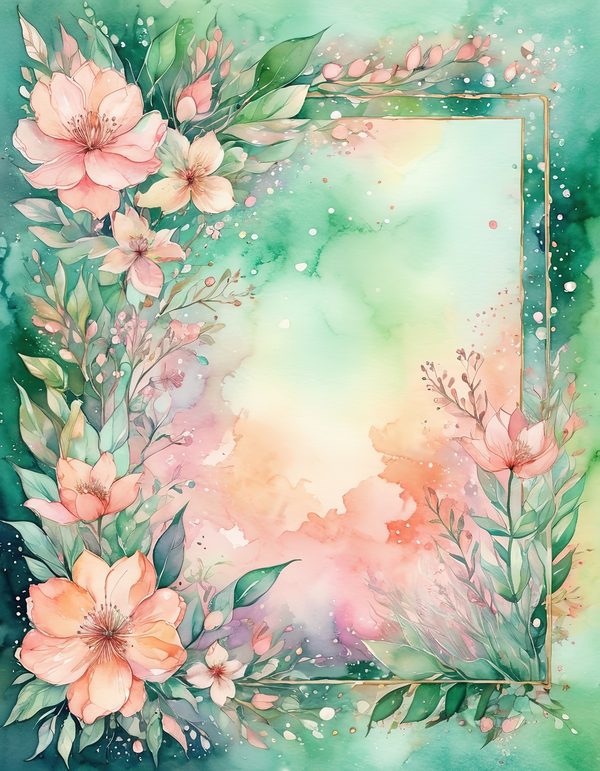 Peach Blossom Blush Digital Paper: 14 Printable Pages - Watercolor Scrapbook Paper - Commercial Use — image 4