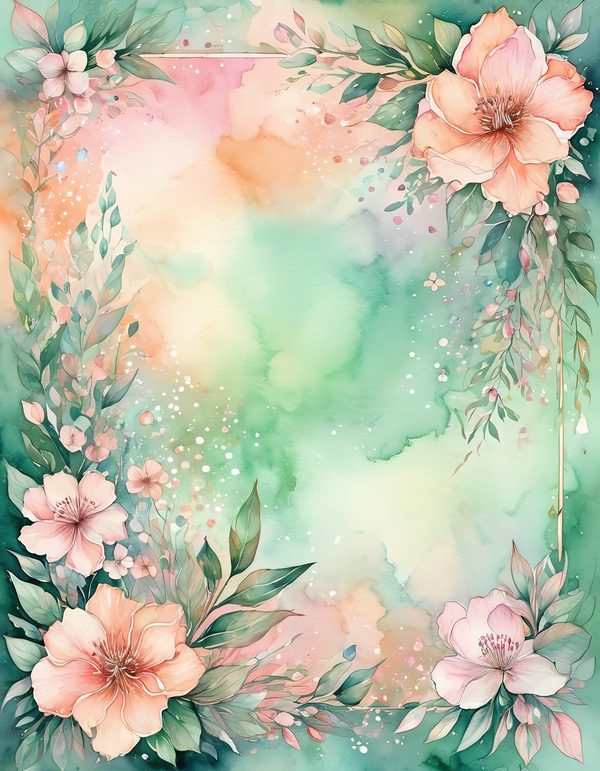 Peach Blossom Blush Digital Paper: 14 Printable Pages - Watercolor Scrapbook Paper - Commercial Use — image 5