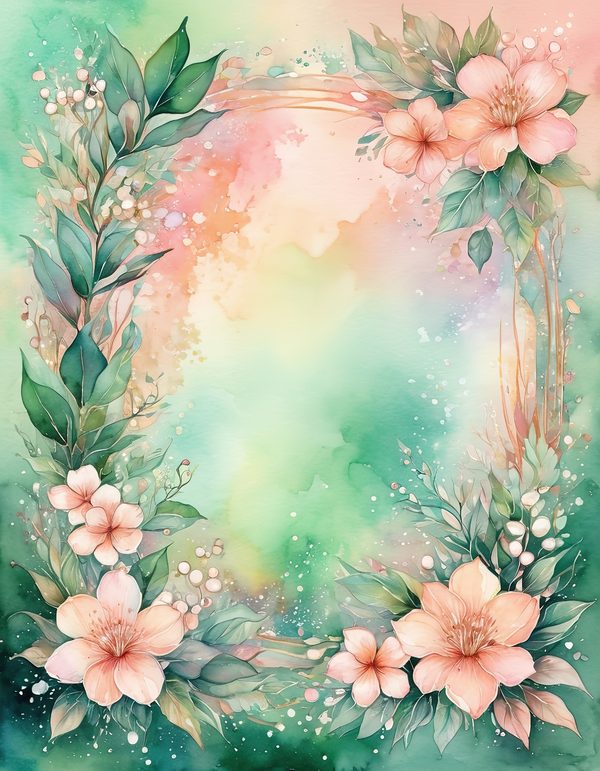 Peach Blossom Blush Digital Paper: 14 Printable Pages - Watercolor Scrapbook Paper - Commercial Use — image 6