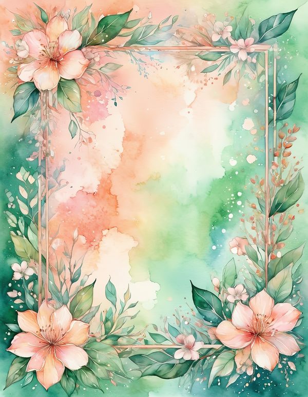 Peach Blossom Blush Digital Paper: 14 Printable Pages - Watercolor Scrapbook Paper - Commercial Use — image 8