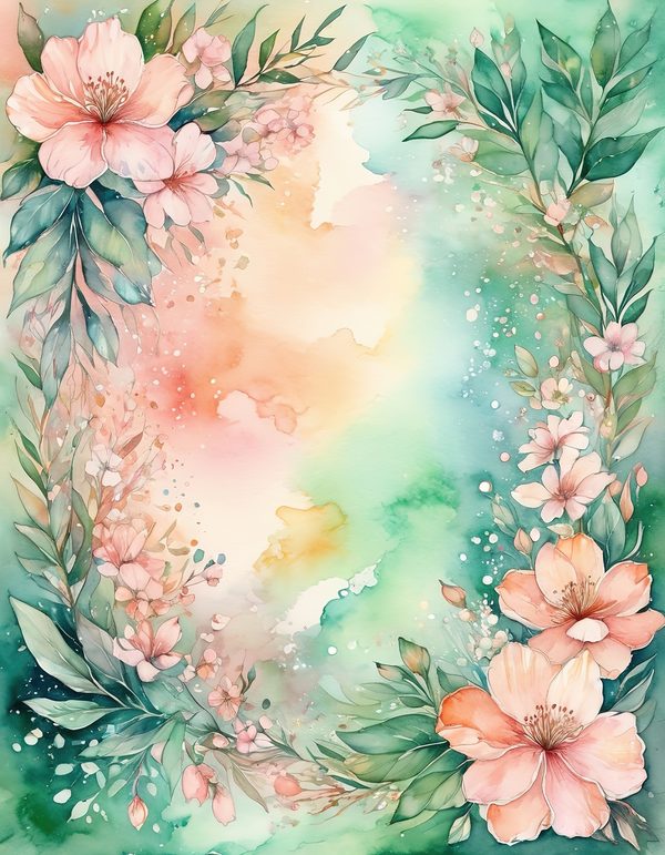 Peach Blossom Blush Digital Paper: 14 Printable Pages - Watercolor Scrapbook Paper - Commercial Use — image 9
