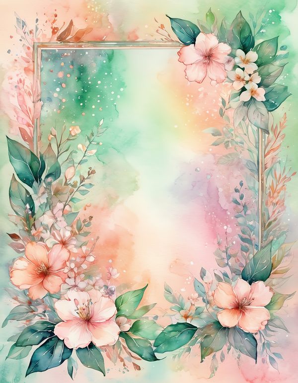 Peach Blossom Blush Digital Paper: 14 Printable Pages - Watercolor Scrapbook Paper - Commercial Use — image 10