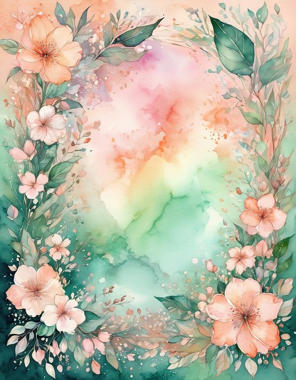 Peach Blossom Blush Digital Paper: 14 Printable Pages - Watercolor Scrapbook Paper - Commercial Use — image 11
