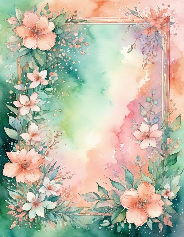 Peach Blossom Blush Digital Paper: 14 Printable Pages - Watercolor Scrapbook Paper - Commercial Use — image 14