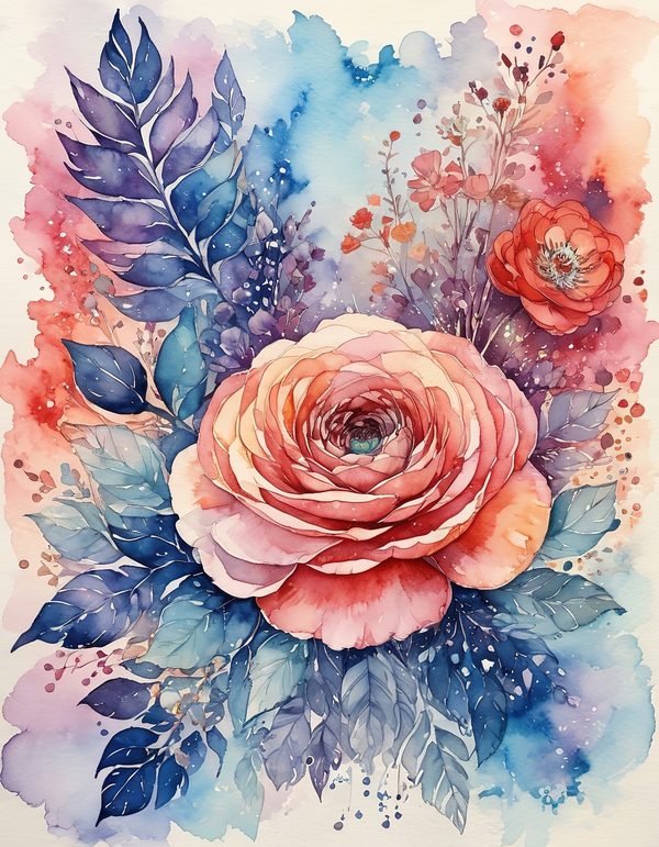 Ranunculus Tomato Red Digital Paper: 13 Printable Pages - Watercolor Scrapbook Paper - Commercial Use — image 9
