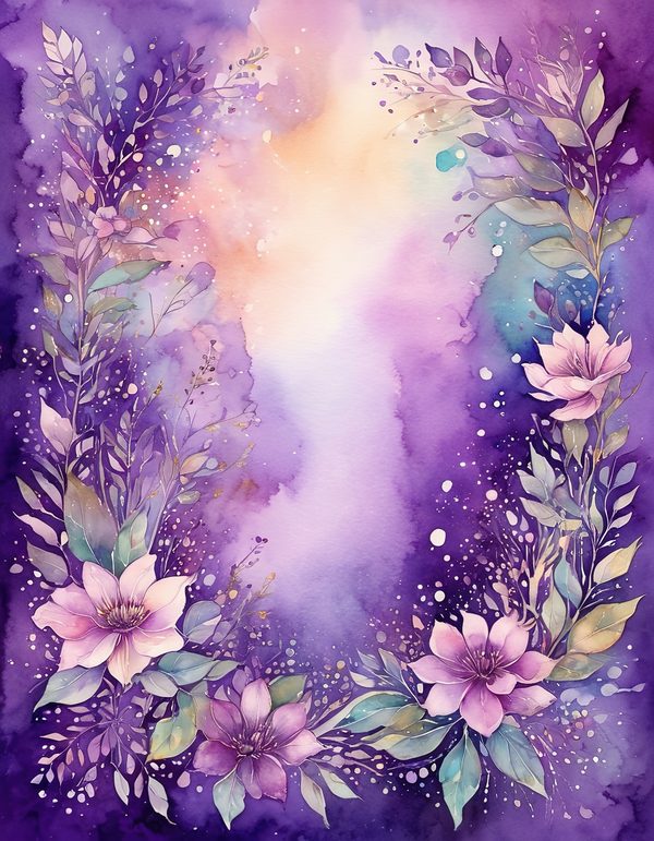 Violet Purple Plum Digital Paper: 14 Printable Pages - Watercolor Scrapbook Paper - Commercial Use — image 2