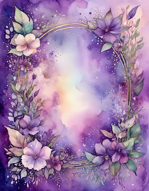 Violet Purple Plum Digital Paper: 14 Printable Pages - Watercolor Scrapbook Paper - Commercial Use — image 3