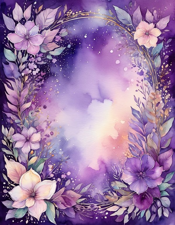 Violet Purple Plum Digital Paper: 14 Printable Pages - Watercolor Scrapbook Paper - Commercial Use — image 5