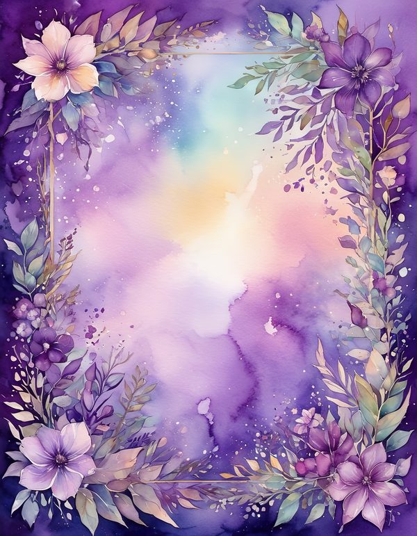 Violet Purple Plum Digital Paper: 14 Printable Pages - Watercolor Scrapbook Paper - Commercial Use — image 7