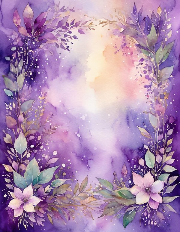 Violet Purple Plum Digital Paper: 14 Printable Pages - Watercolor Scrapbook Paper - Commercial Use — image 9