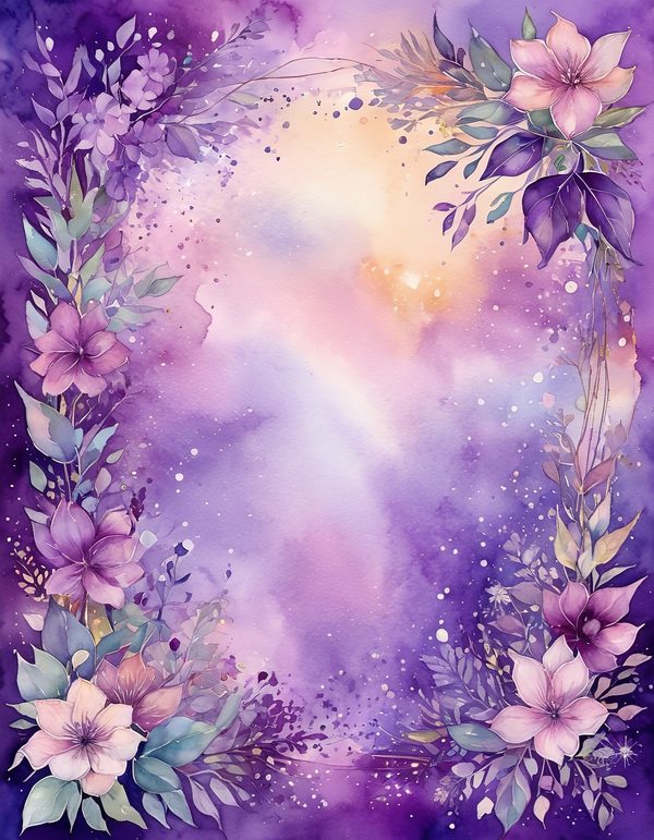 Violet Purple Plum Digital Paper: 14 Printable Pages - Watercolor Scrapbook Paper - Commercial Use — image 10