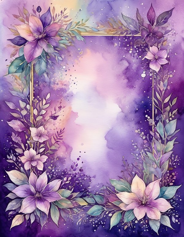 Violet Purple Plum Digital Paper: 14 Printable Pages - Watercolor Scrapbook Paper - Commercial Use — image 11