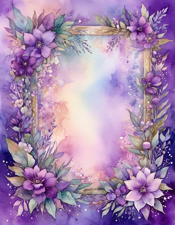 Violet Purple Plum Digital Paper: 14 Printable Pages - Watercolor Scrapbook Paper - Commercial Use — image 12