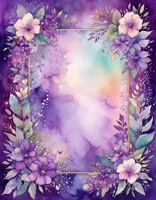 Violet Purple Plum Digital Paper: 14 Printable Pages - Watercolor Scrapbook Paper - Commercial Use — image 14