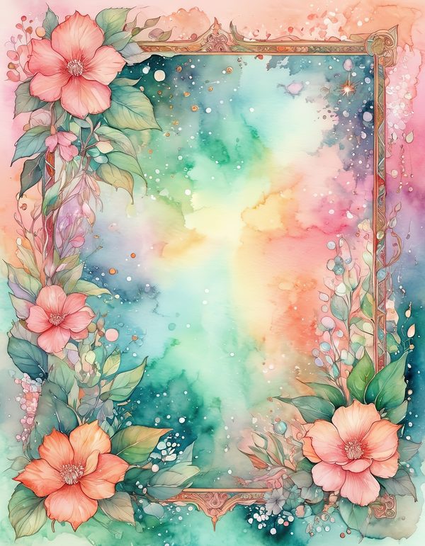 Begonia Coral Pink Digital Paper: 14 Printable Pages - Watercolor Scrapbook Paper - Commercial Use — image 6