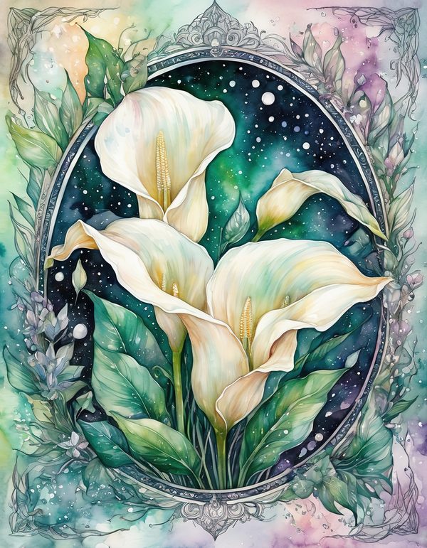 Calla Lily Ivory Digital Paper: 14 Printable Pages - Watercolor Scrapbook Paper - Commercial Use — image 4