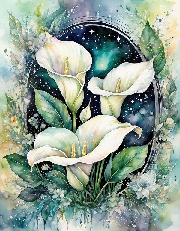 Calla Lily Ivory Digital Paper: 14 Printable Pages - Watercolor Scrapbook Paper - Commercial Use — image 9