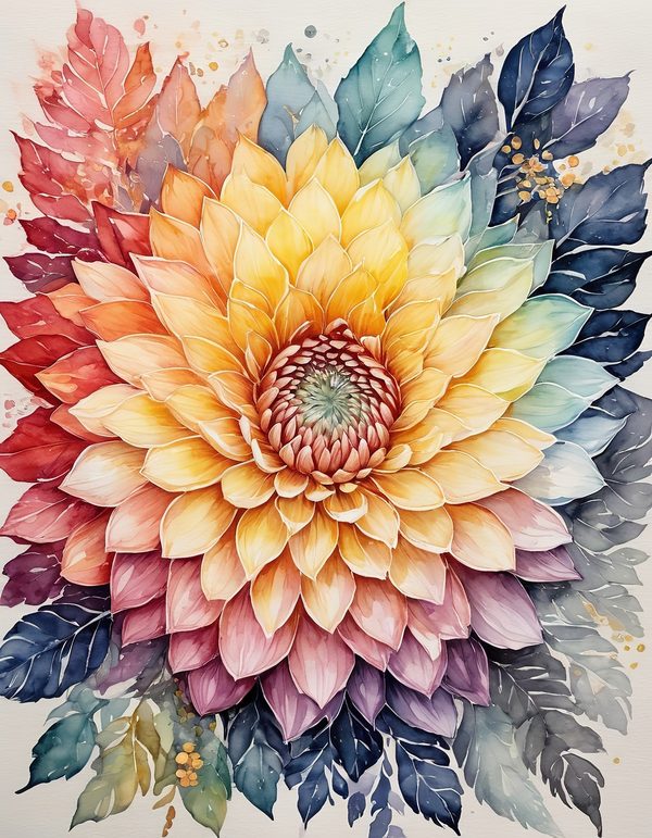 Chrysanthemum Slate Gray Digital Paper: 12 Printable Pages - Watercolor Scrapbook Paper - Commercial Use — image 9