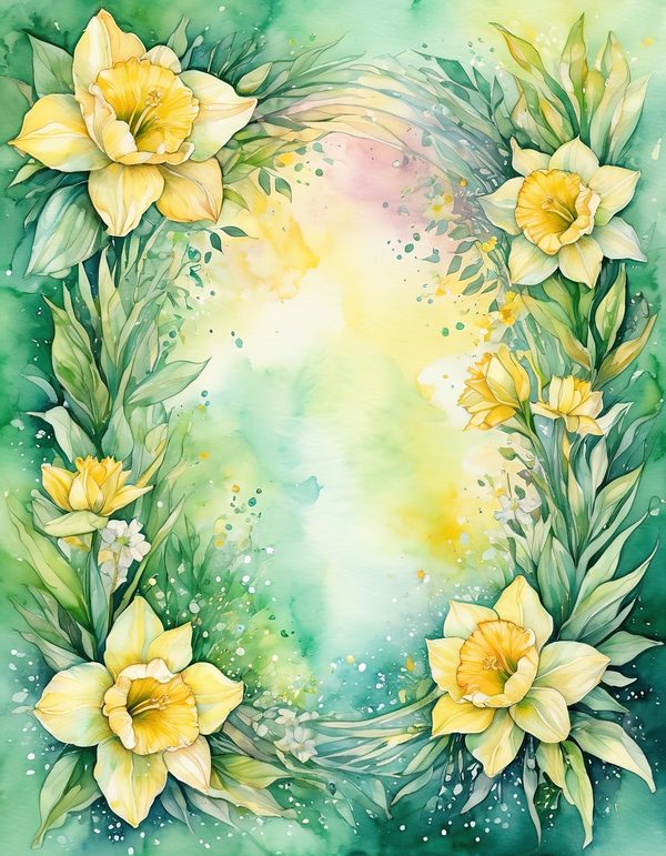 Daffodil Yellow White Digital Paper: 14 Printable Pages - Watercolor Scrapbook Paper - Commercial Use — image 8