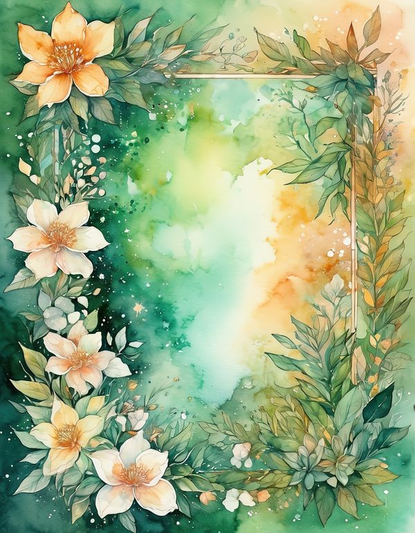 Gardenia Moss Green Digital Paper: 14 Printable Pages - Watercolor Scrapbook Paper - Commercial Use — image 7
