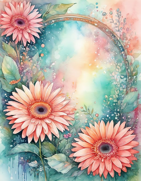 Gerbera Daisy Bright Digital Paper: 14 Printable Pages - Watercolor Scrapbook Paper - Commercial Use — image 4