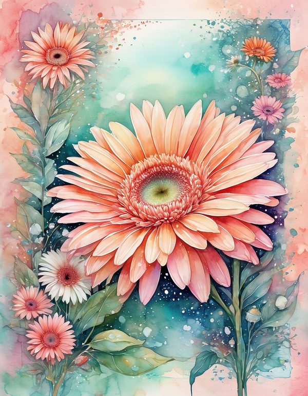 Gerbera Daisy Bright Digital Paper: 14 Printable Pages - Watercolor Scrapbook Paper - Commercial Use — image 10
