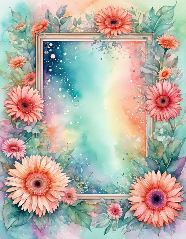 Gerbera Daisy Bright Digital Paper: 14 Printable Pages - Watercolor Scrapbook Paper - Commercial Use — image 14