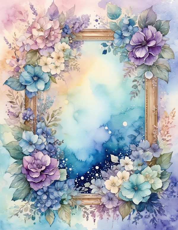 Hydrangea Powder Blue Digital Paper: 13 Printable Pages - Watercolor Scrapbook Paper - Commercial Use — image 1