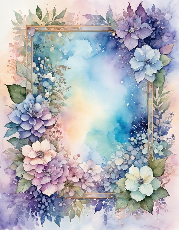 Hydrangea Powder Blue Digital Paper: 13 Printable Pages - Watercolor Scrapbook Paper - Commercial Use — image 10
