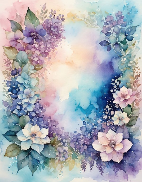Hydrangea Powder Blue Digital Paper: 13 Printable Pages - Watercolor Scrapbook Paper - Commercial Use — image 12