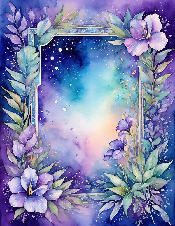 Iris Cobalt Violet Digital Paper: 14 Printable Pages - Watercolor Scrapbook Paper - Commercial Use — image 7