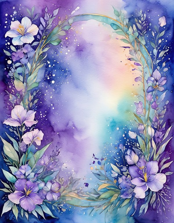 Iris Cobalt Violet Digital Paper: 14 Printable Pages - Watercolor Scrapbook Paper - Commercial Use — image 10