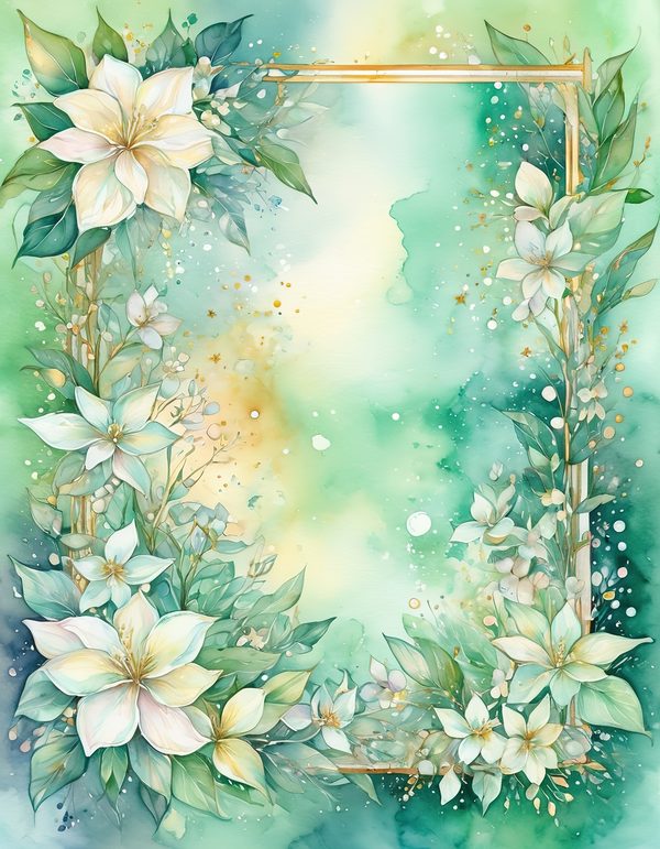 Jasmine White Cream Digital Paper: 14 Printable Pages - Watercolor Scrapbook Paper - Commercial Use — image 6