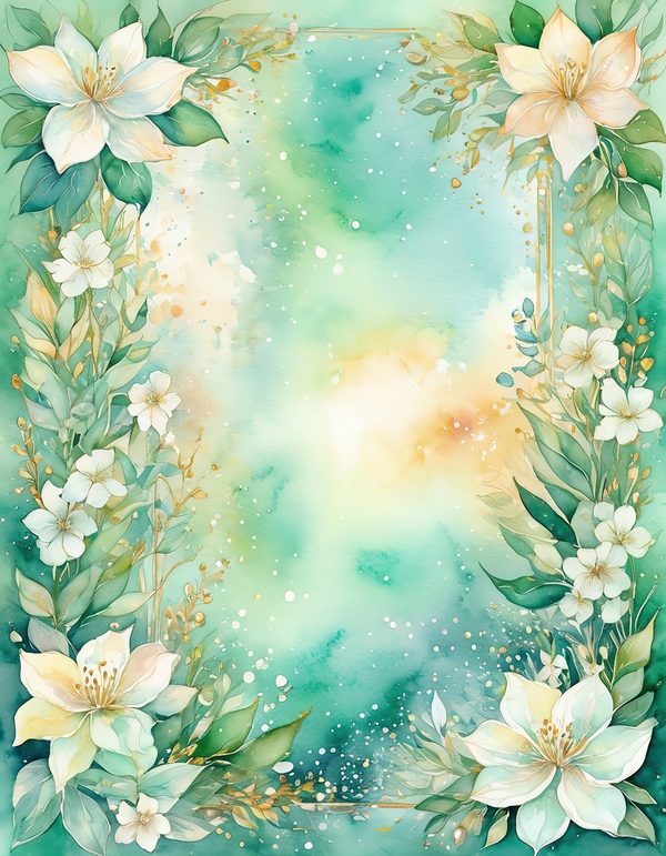 Jasmine White Cream Digital Paper: 14 Printable Pages - Watercolor Scrapbook Paper - Commercial Use — image 8