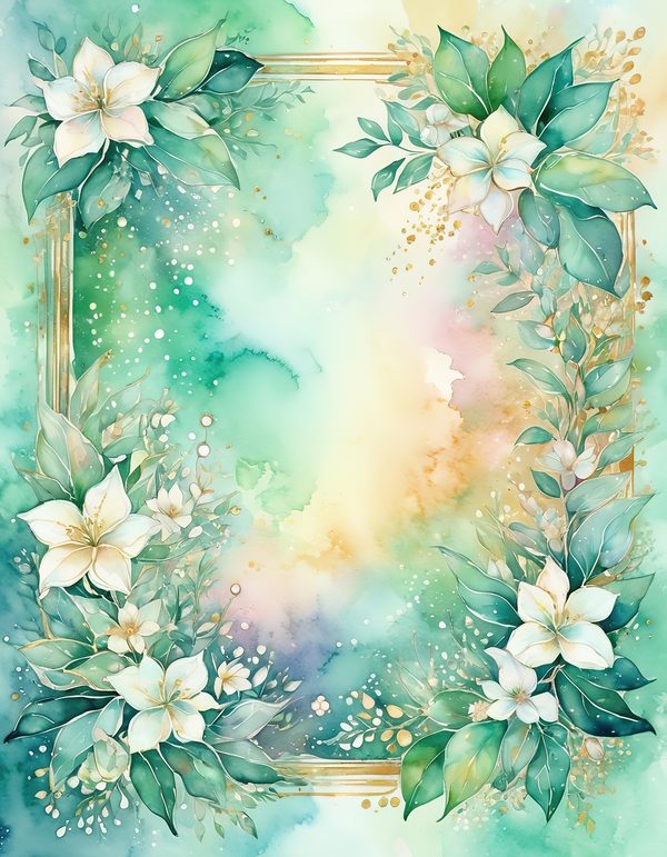 Jasmine White Cream Digital Paper: 14 Printable Pages - Watercolor Scrapbook Paper - Commercial Use — image 11