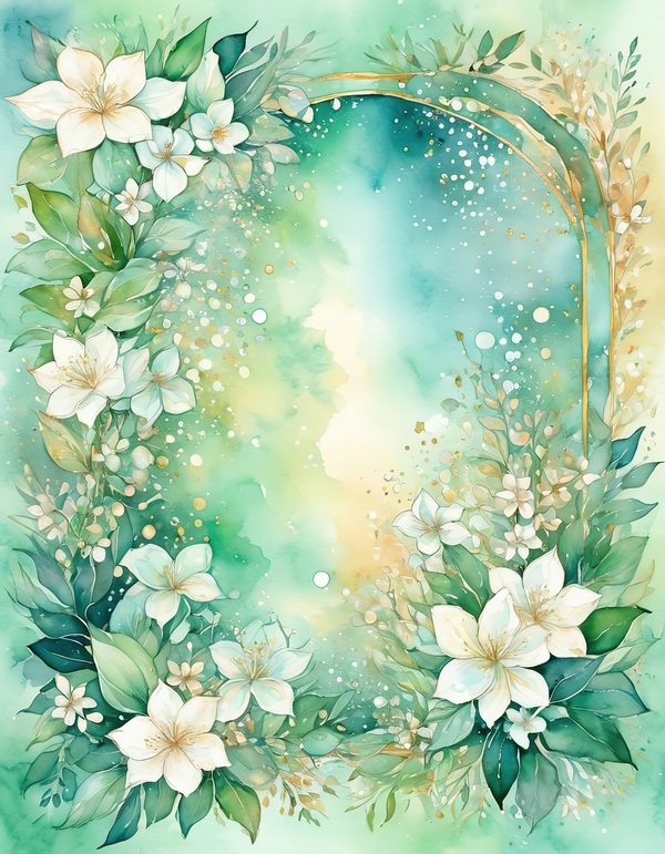 Jasmine White Cream Digital Paper: 14 Printable Pages - Watercolor Scrapbook Paper - Commercial Use — image 14