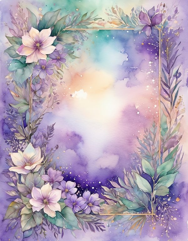 Lavender Dusty Violet Digital Paper: 14 Printable Pages - Watercolor Scrapbook Paper - Commercial Use — image 1