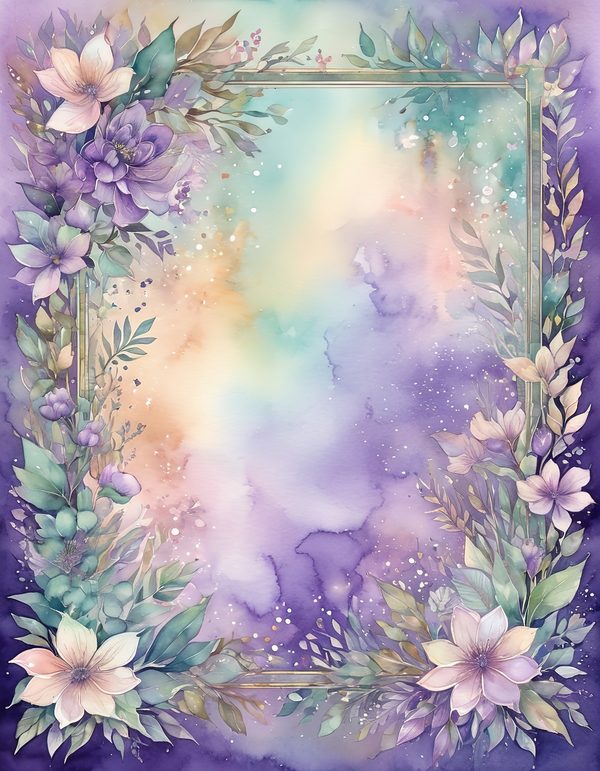 Lavender Dusty Violet Digital Paper: 14 Printable Pages - Watercolor Scrapbook Paper - Commercial Use — image 2