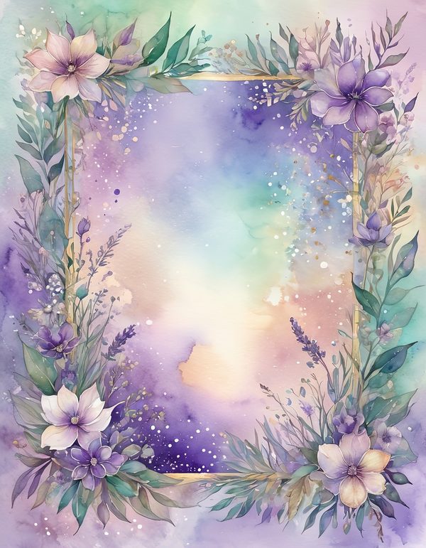Lavender Dusty Violet Digital Paper: 14 Printable Pages - Watercolor Scrapbook Paper - Commercial Use — image 5