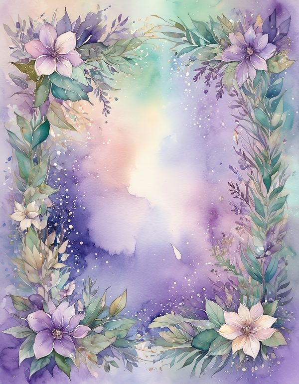 Lavender Dusty Violet Digital Paper: 14 Printable Pages - Watercolor Scrapbook Paper - Commercial Use — image 6