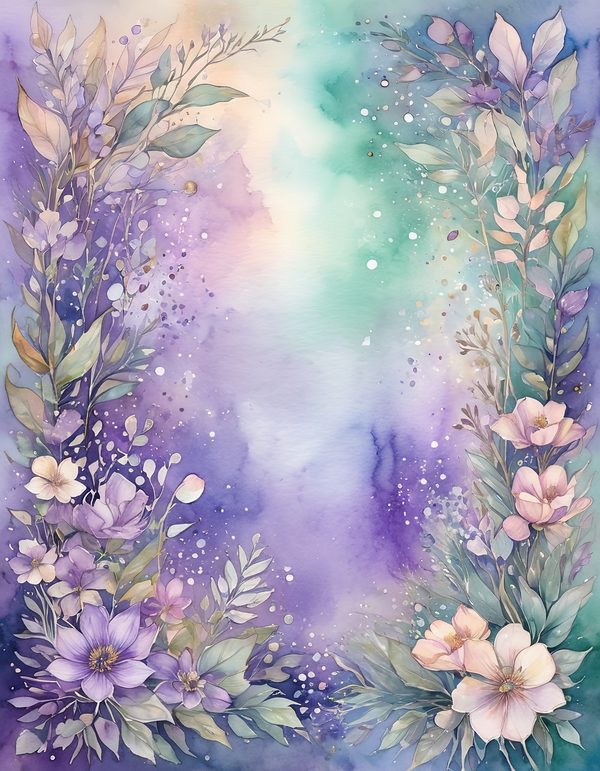Lavender Dusty Violet Digital Paper: 14 Printable Pages - Watercolor Scrapbook Paper - Commercial Use — image 10