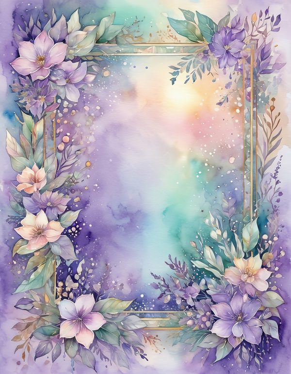 Lavender Dusty Violet Digital Paper: 14 Printable Pages - Watercolor Scrapbook Paper - Commercial Use — image 12