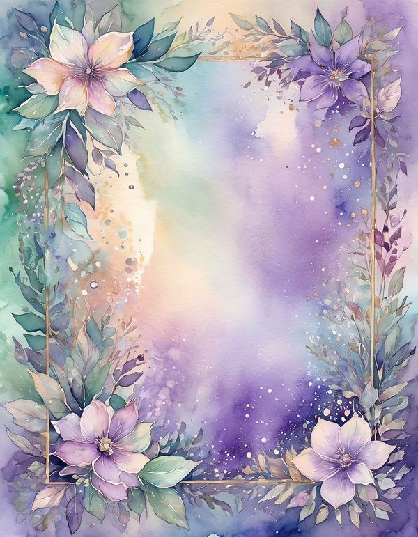 Lavender Dusty Violet Digital Paper: 14 Printable Pages - Watercolor Scrapbook Paper - Commercial Use — image 14