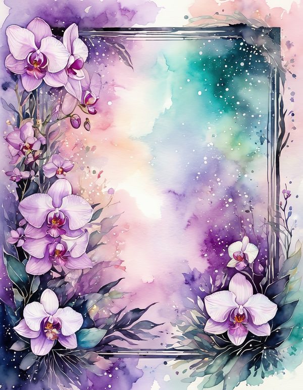 Orchid White Plum Digital Paper: 14 Printable Pages - Watercolor Scrapbook Paper - Commercial Use — image 1