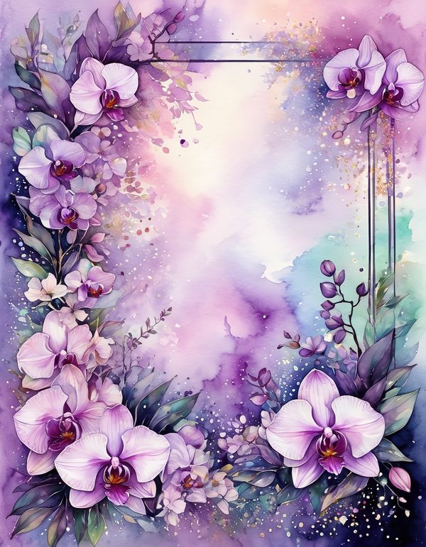 Orchid White Plum Digital Paper: 14 Printable Pages - Watercolor Scrapbook Paper - Commercial Use — image 3