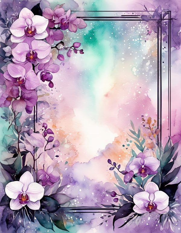 Orchid White Plum Digital Paper: 14 Printable Pages - Watercolor Scrapbook Paper - Commercial Use — image 4