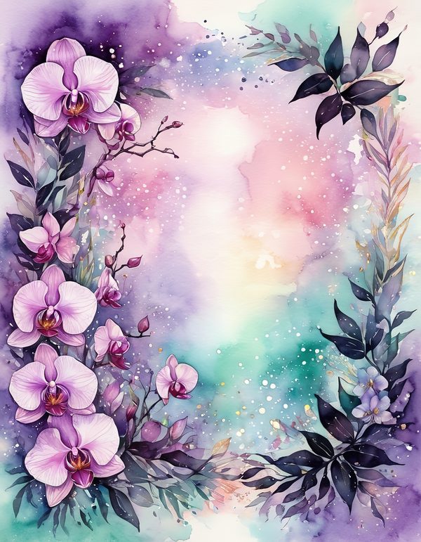 Orchid White Plum Digital Paper: 14 Printable Pages - Watercolor Scrapbook Paper - Commercial Use — image 14