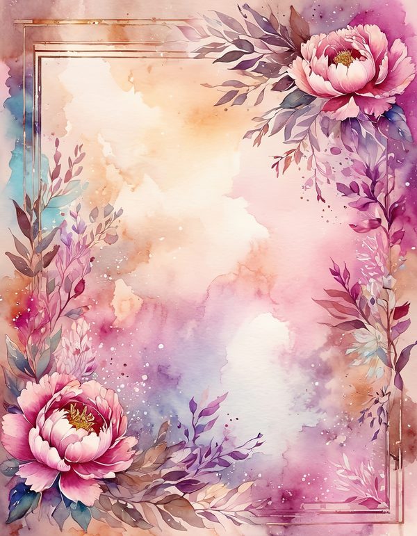 Peony Toffee Brown Digital Paper: 14 Printable Pages - Watercolor Scrapbook Paper - Commercial Use — image 6