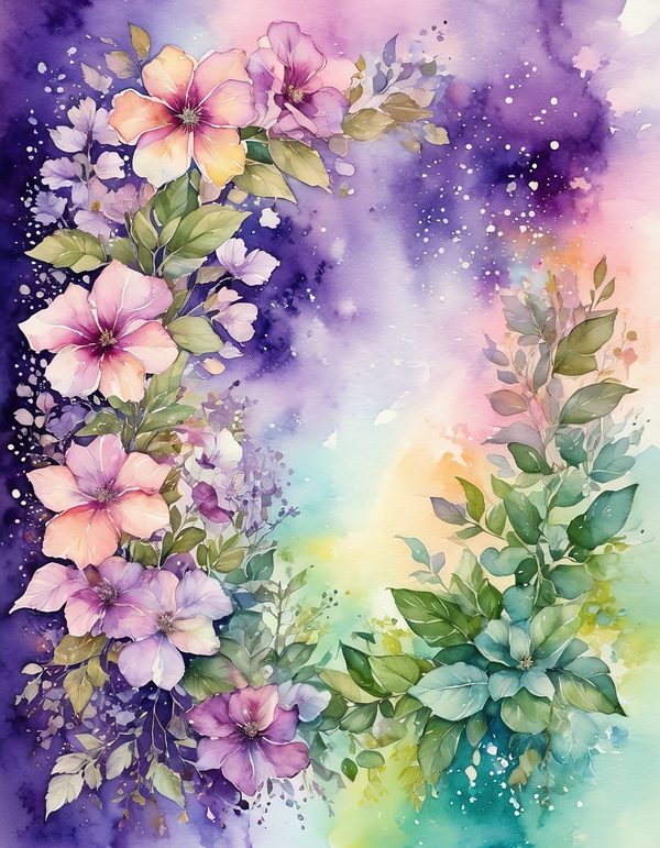 Petunia Purple Pink Digital Paper: 11 Printable Pages - Watercolor Scrapbook Paper - Commercial Use — image 6