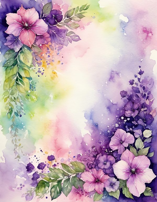 Petunia Purple Pink Digital Paper: 11 Printable Pages - Watercolor Scrapbook Paper - Commercial Use — image 9